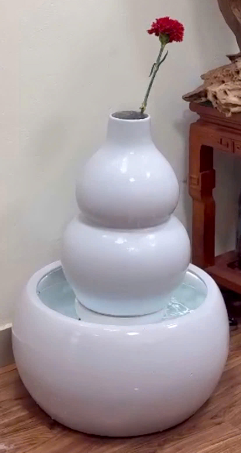 Mẫu phong thủy luân hồ lô trắng
